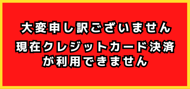 大変申し訳ございません。現在クレジットカード決済が利用できません。